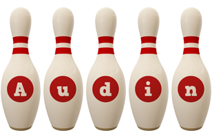 Audin bowling-pin logo