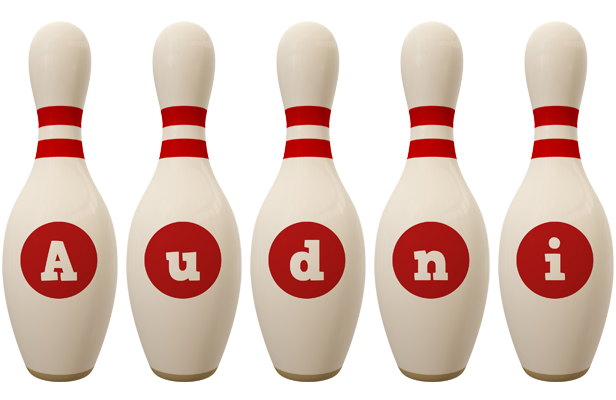 Audni bowling-pin logo