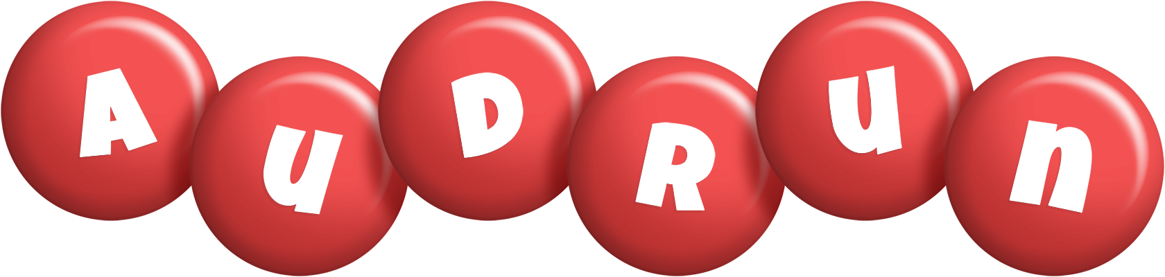 Audrun candy-red logo