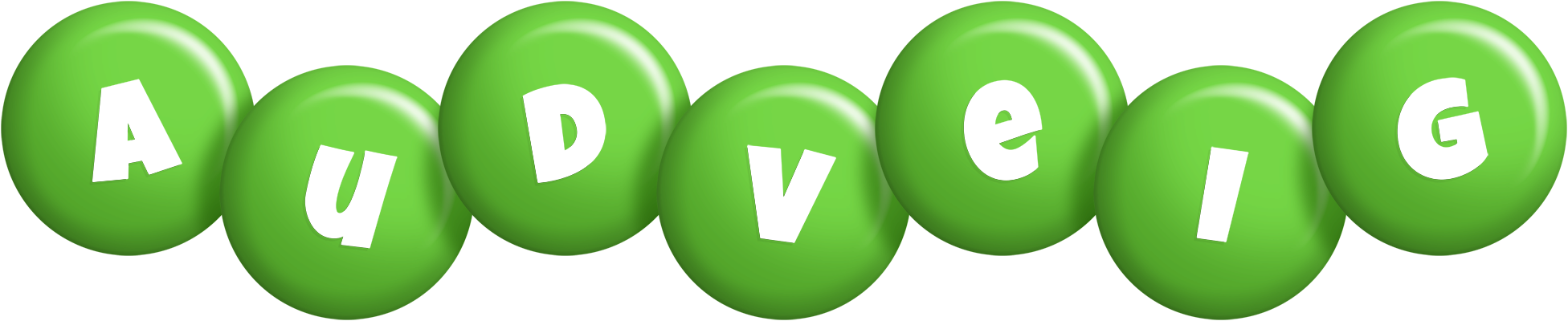Audveig candy-green logo