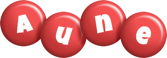 Aune candy-red logo