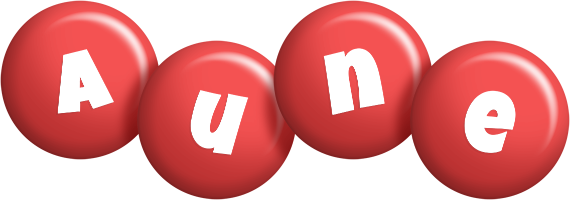 Aune candy-red logo