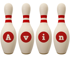 Avin bowling-pin logo