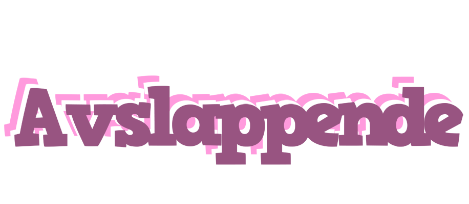 AVSLAPPENDE logo effect. Colorful text effects in various flavors. Customize your own text here: https://www.textgiraffe.com/logos/relaxing/