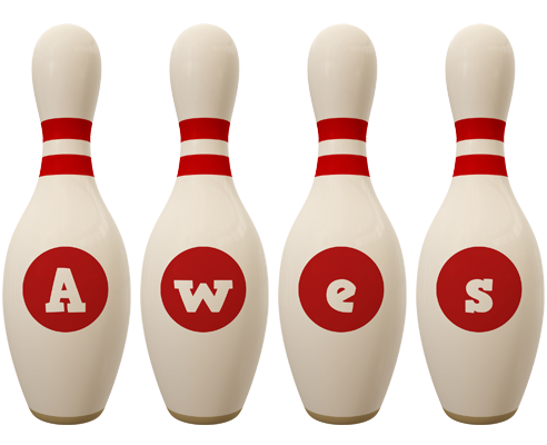 Awes bowling-pin logo