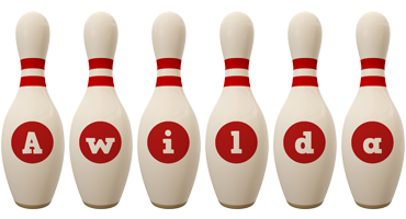 Awilda bowling-pin logo