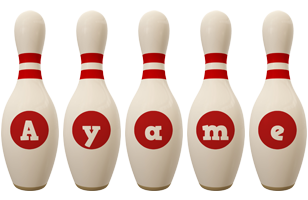 Ayame bowling-pin logo