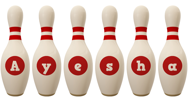 Ayesha bowling-pin logo