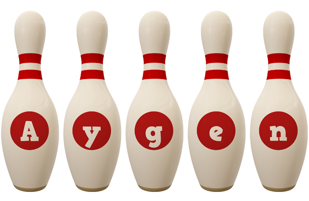 Aygen bowling-pin logo