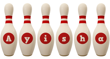 Ayisha bowling-pin logo