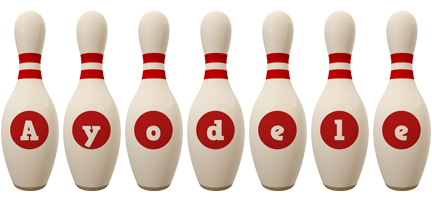 Ayodele bowling-pin logo