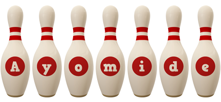 Ayomide bowling-pin logo