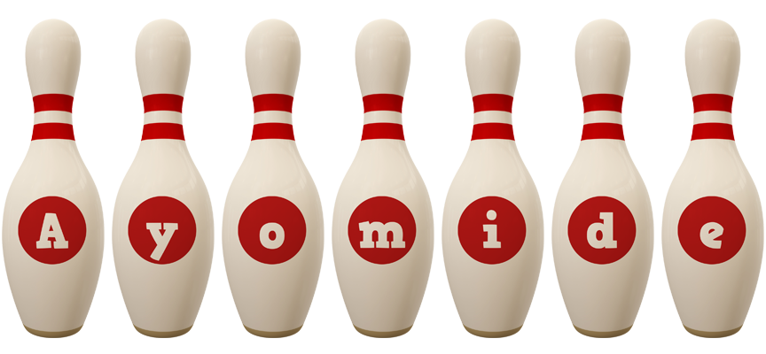 Ayomide bowling-pin logo