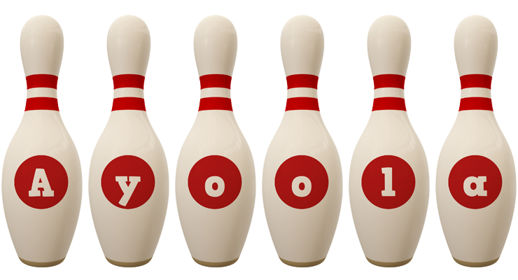 Ayoola bowling-pin logo