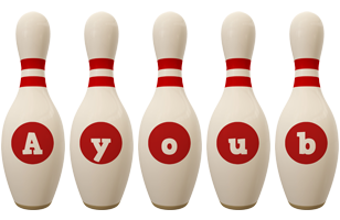 Ayoub bowling-pin logo