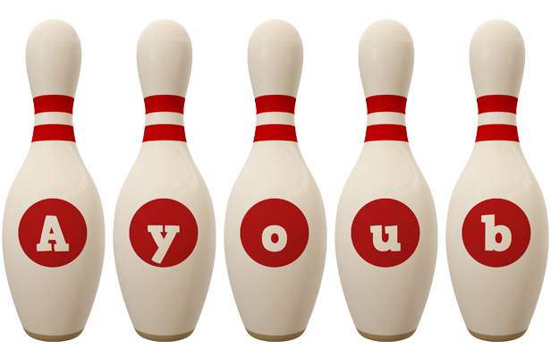 Ayoub bowling-pin logo