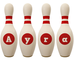 Ayra bowling-pin logo