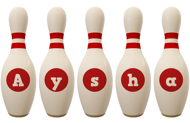 Aysha bowling-pin logo