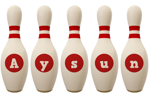 Aysun bowling-pin logo