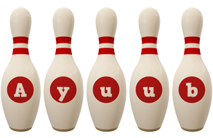 Ayuub bowling-pin logo