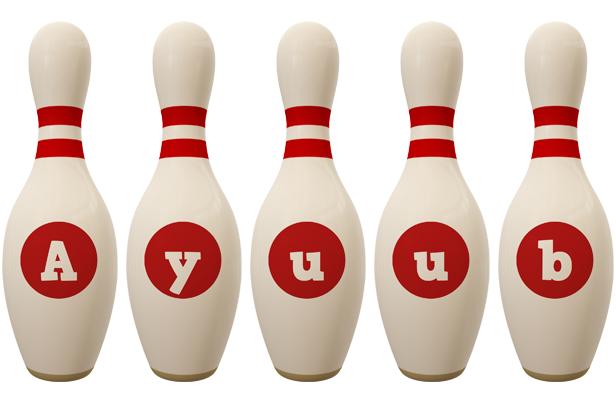 Ayuub bowling-pin logo