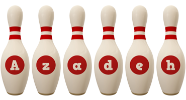 Azadeh bowling-pin logo