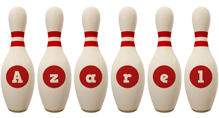 Azarel bowling-pin logo