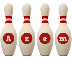 Azem bowling-pin logo