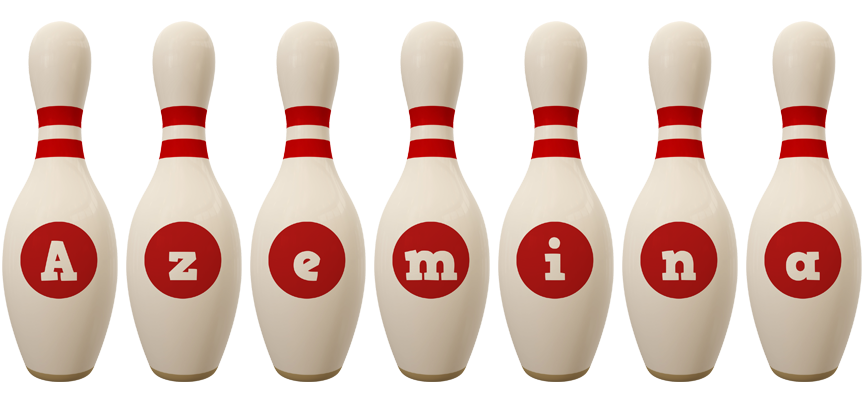 Azemina bowling-pin logo