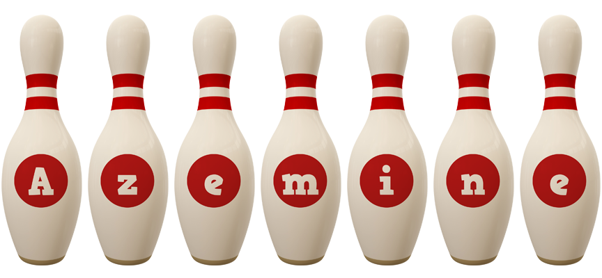 Azemine bowling-pin logo