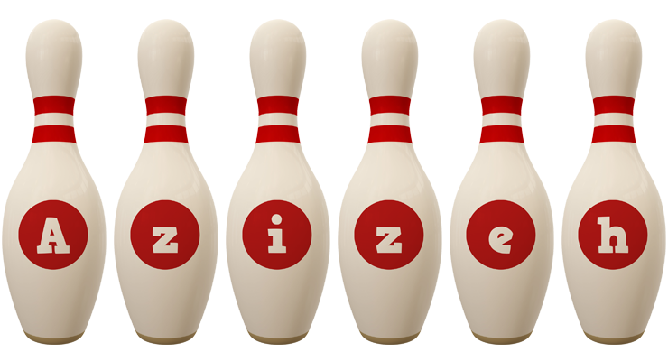Azizeh bowling-pin logo