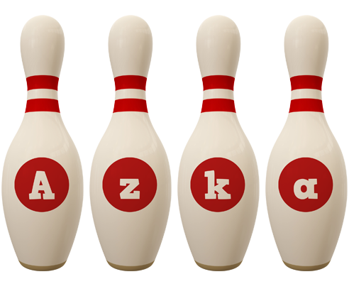 Azka bowling-pin logo