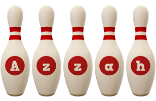 Azzah bowling-pin logo