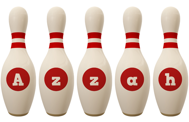 Azzah bowling-pin logo