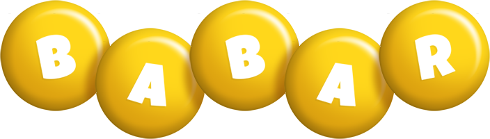 Babar candy-yellow logo