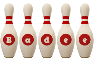 Badee bowling-pin logo