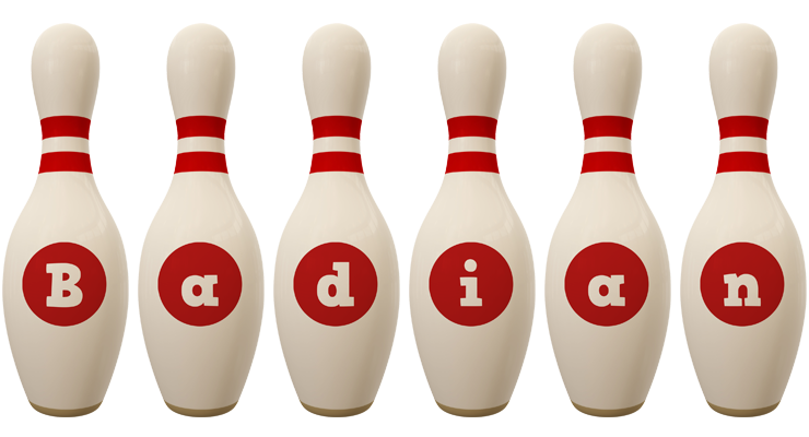 Badian bowling-pin logo