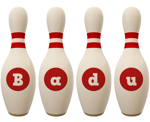 Badu bowling-pin logo