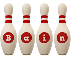 Bain bowling-pin logo