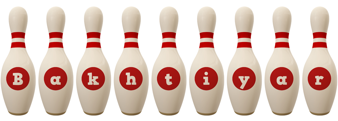 Bakhtiyar bowling-pin logo