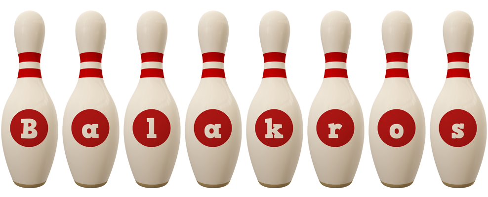 Balakros bowling-pin logo