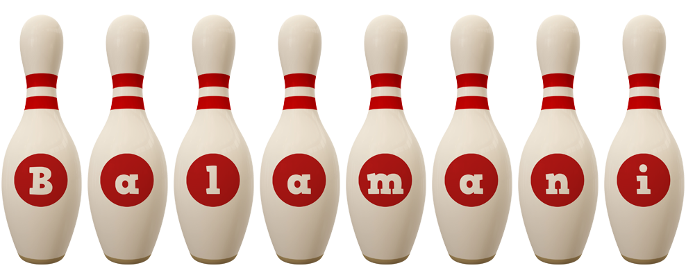 Balamani bowling-pin logo