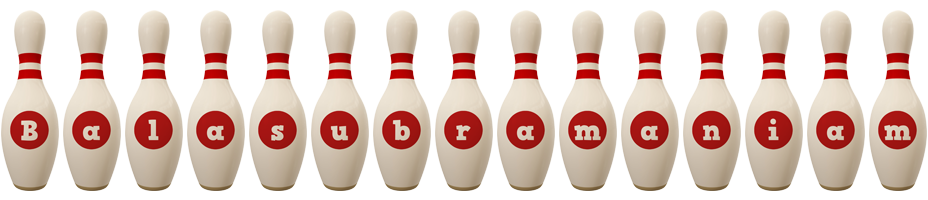 Balasubramaniam bowling-pin logo