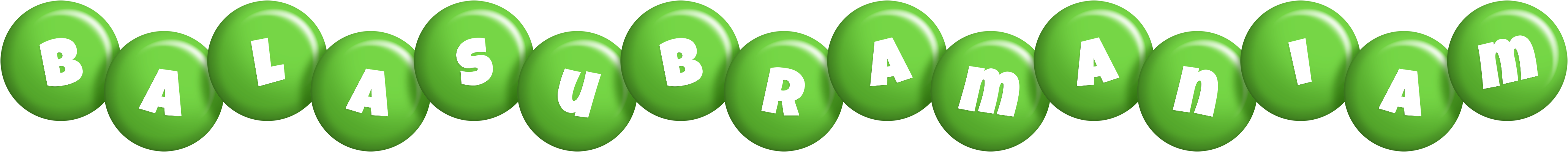 Balasubramaniam candy-green logo