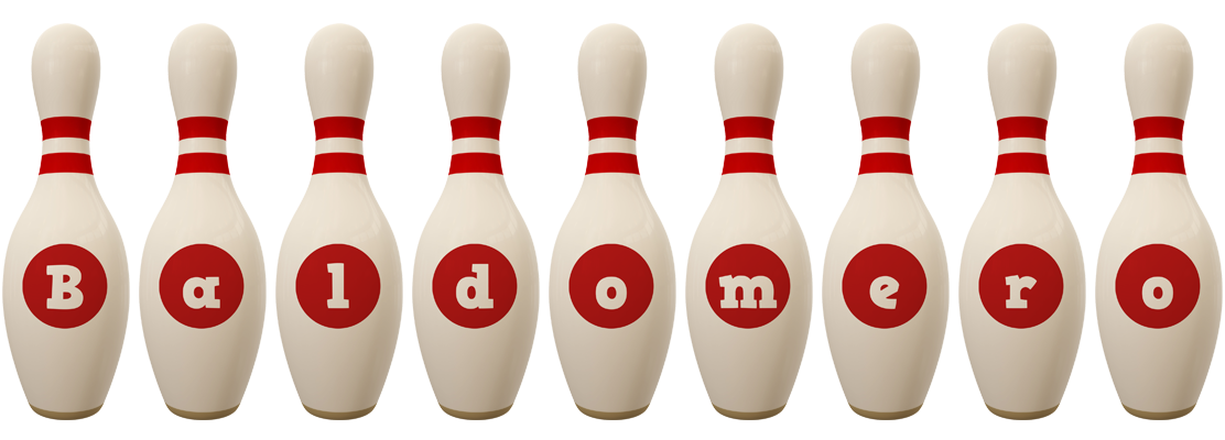 Baldomero bowling-pin logo