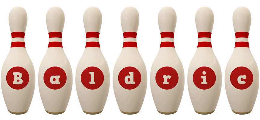Baldric bowling-pin logo