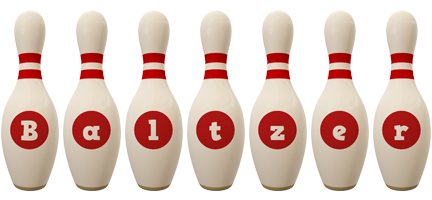 Baltzer bowling-pin logo