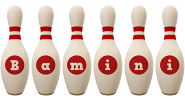 Bamini bowling-pin logo