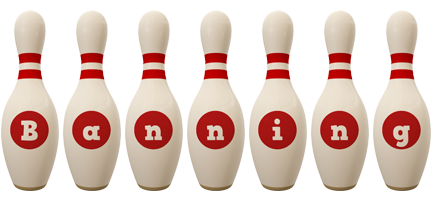 Banning bowling-pin logo