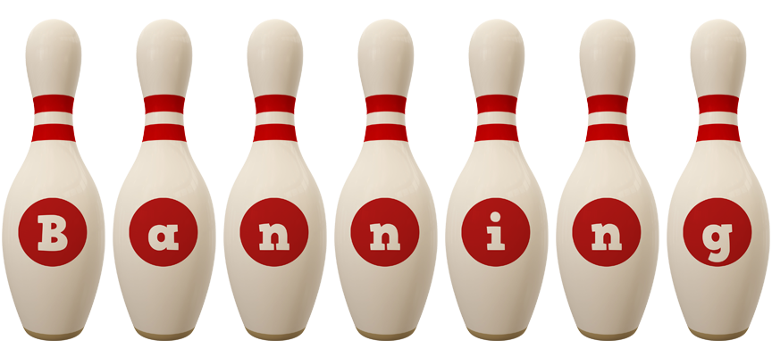 Banning bowling-pin logo